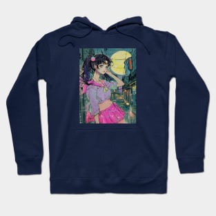 Retro Anime Vintage Art City Hoodie